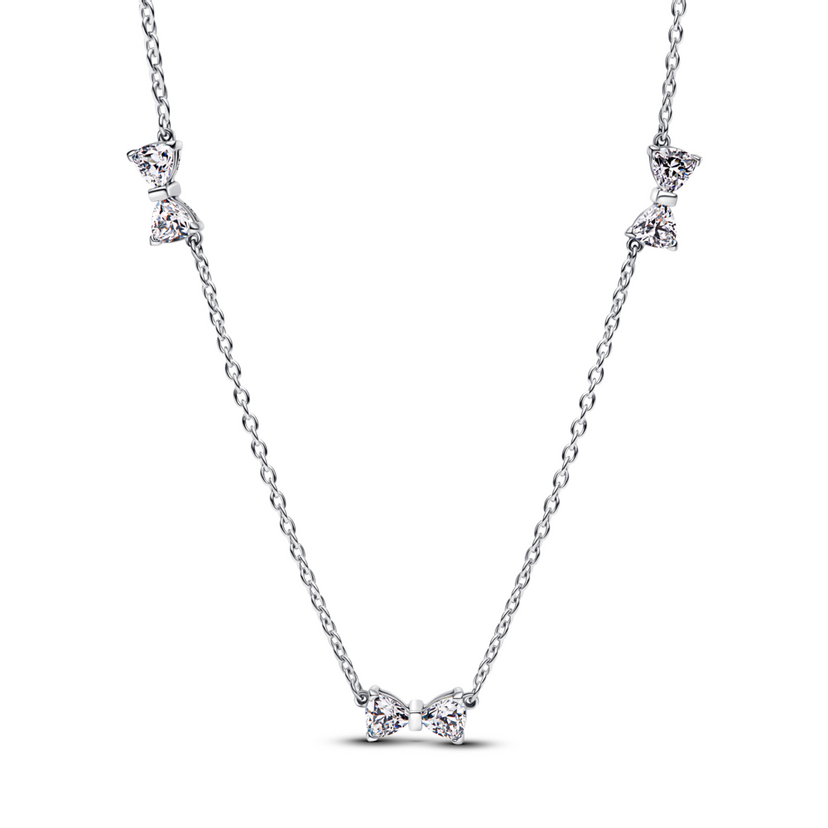 PANDORA Řetízkový náhrdelník Jednotlivé mašličky